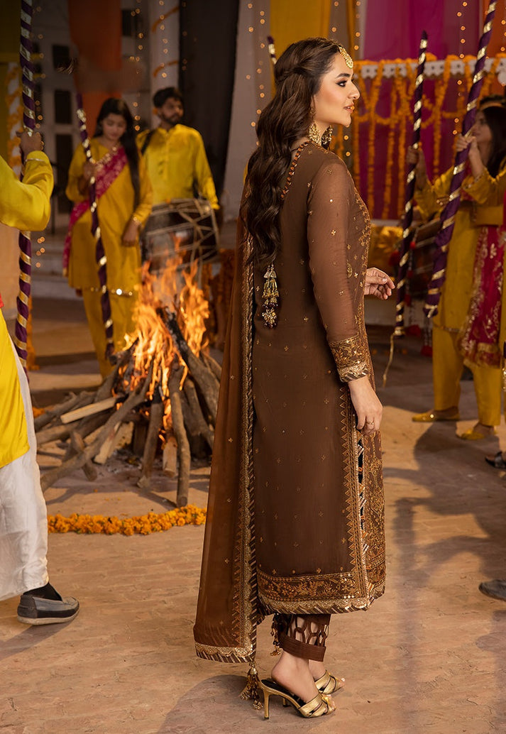 Asim Jofa Unstitched Chiffon Suit With Satin Silk Trousers - Eid Wear