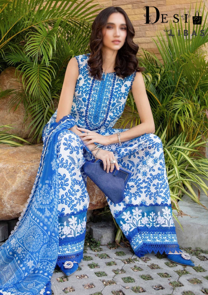 MARIA.B 3PC Unstitched Printed Lawn Suit - Eid Wear
